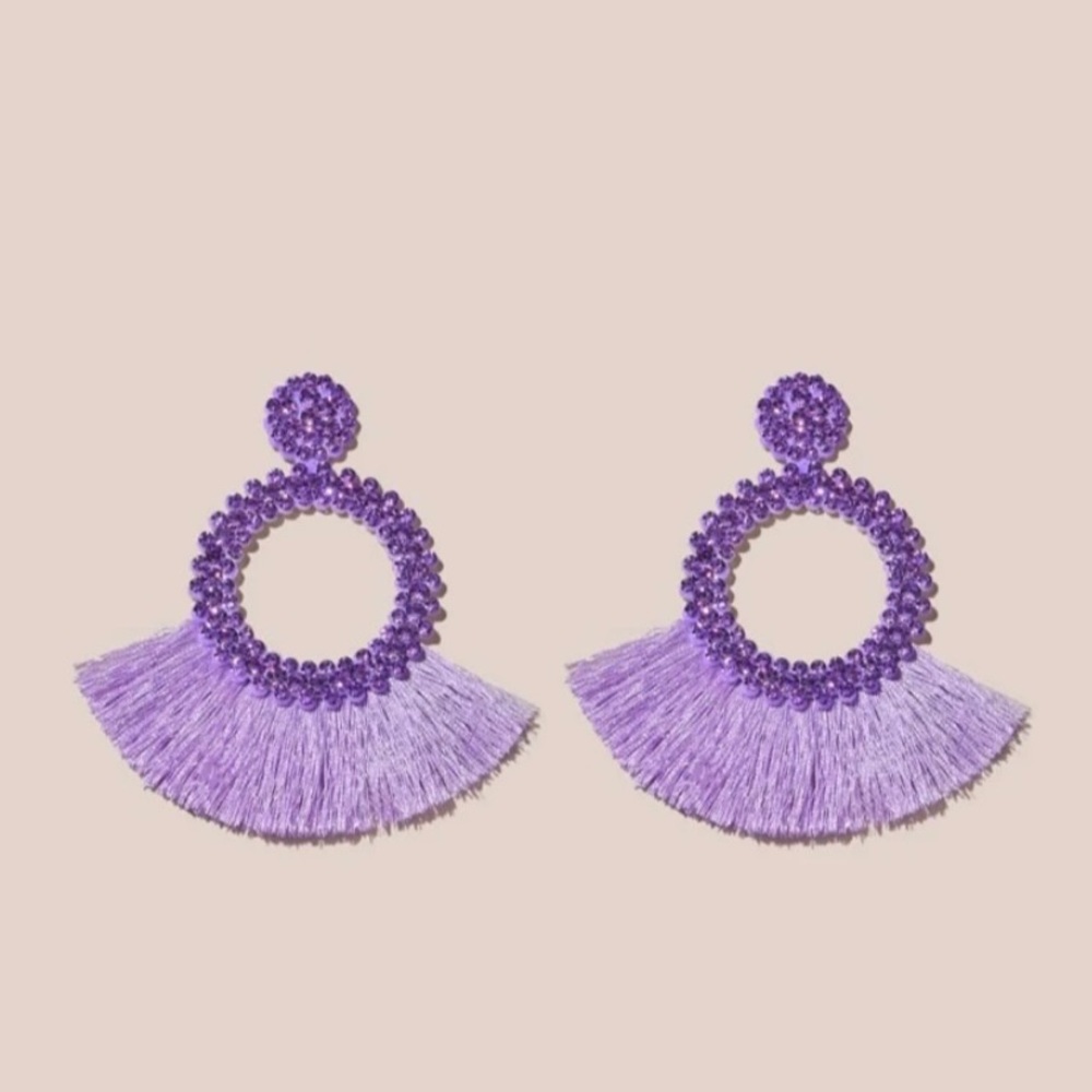 Fan Earrings Purple